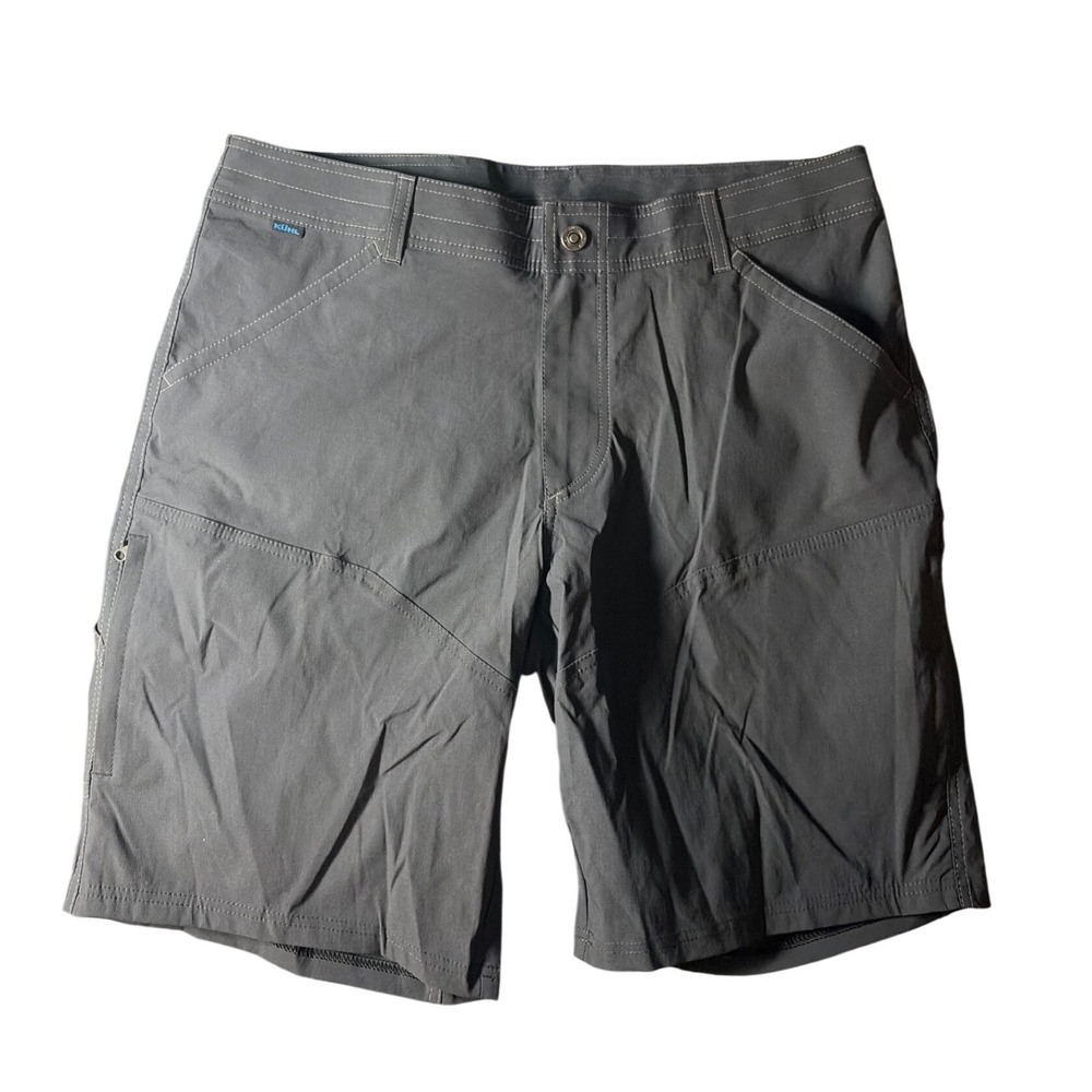 Kuhl Hiking Shorts Mens 36 Gray Nylon Spandex Stretch Outdoor Cargo Utility